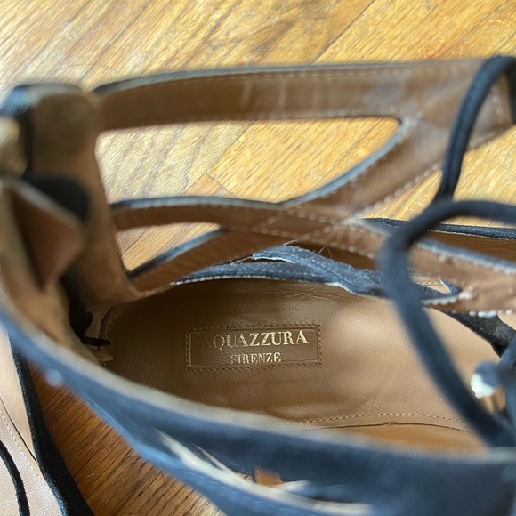 Aquazzura Belgravia black lace up flats sz 42 - Picture 5 of 9